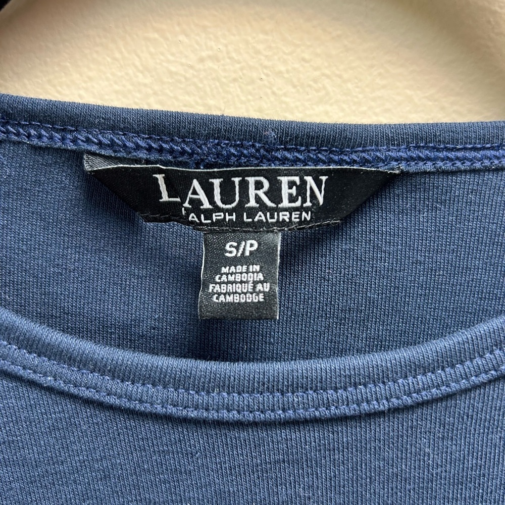 Lauren Ralph Lauren (Black Label) Navy Short Sleeve Tee - Picture 4 of 6